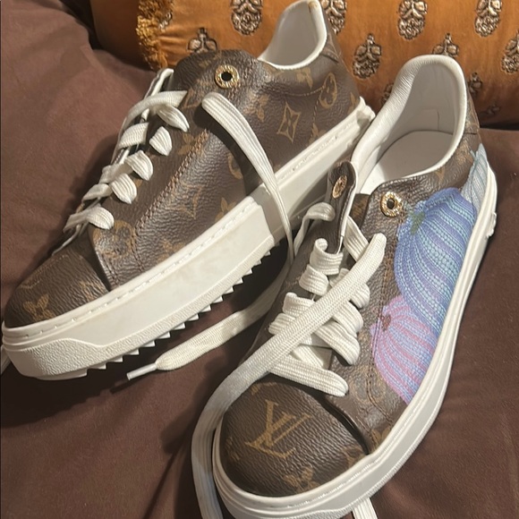 Louis Vuitton Brown and White Sneakers - Picture 1 of 8